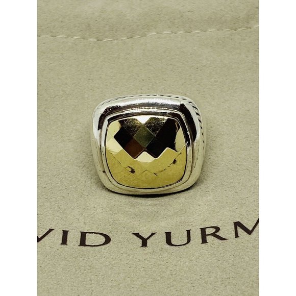 David Yurman Albion Faceted Dome Ring in 18kt Gold/Sterling  Size 6 - Picture 1 of 8
